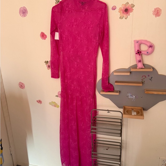 AFRM Vibrant Pink Long Sleeve Dress - Picture 4 of 5